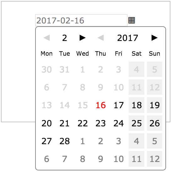 Responsive datepicker in a wide form container