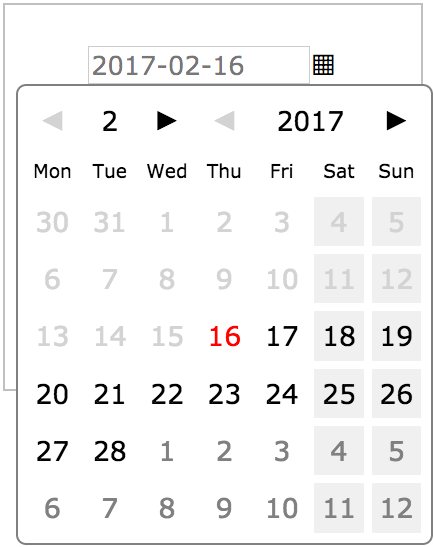 Responsive datepicker in a narrow form container